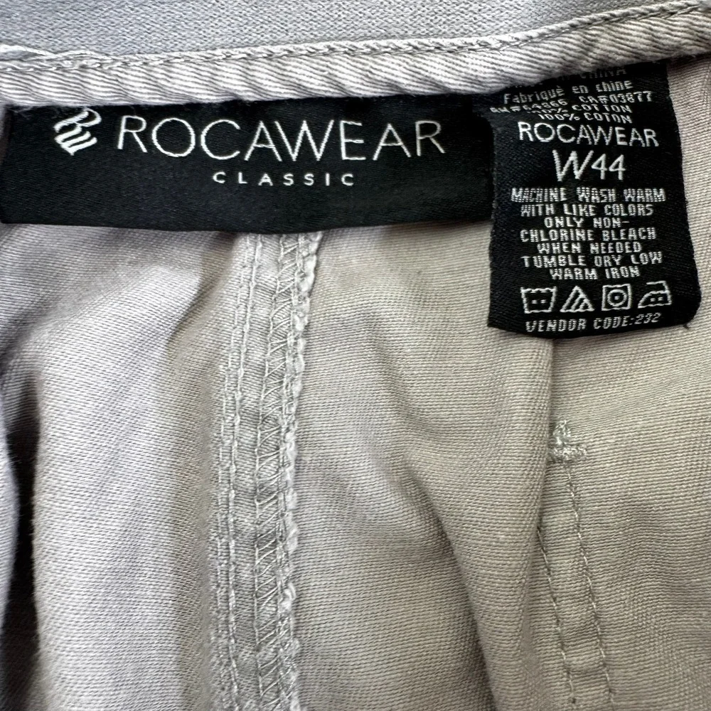 Rocawear‎ Classic Mens Gray Cotton Y2K Cargo Shorts Size 44 Elastic Waist